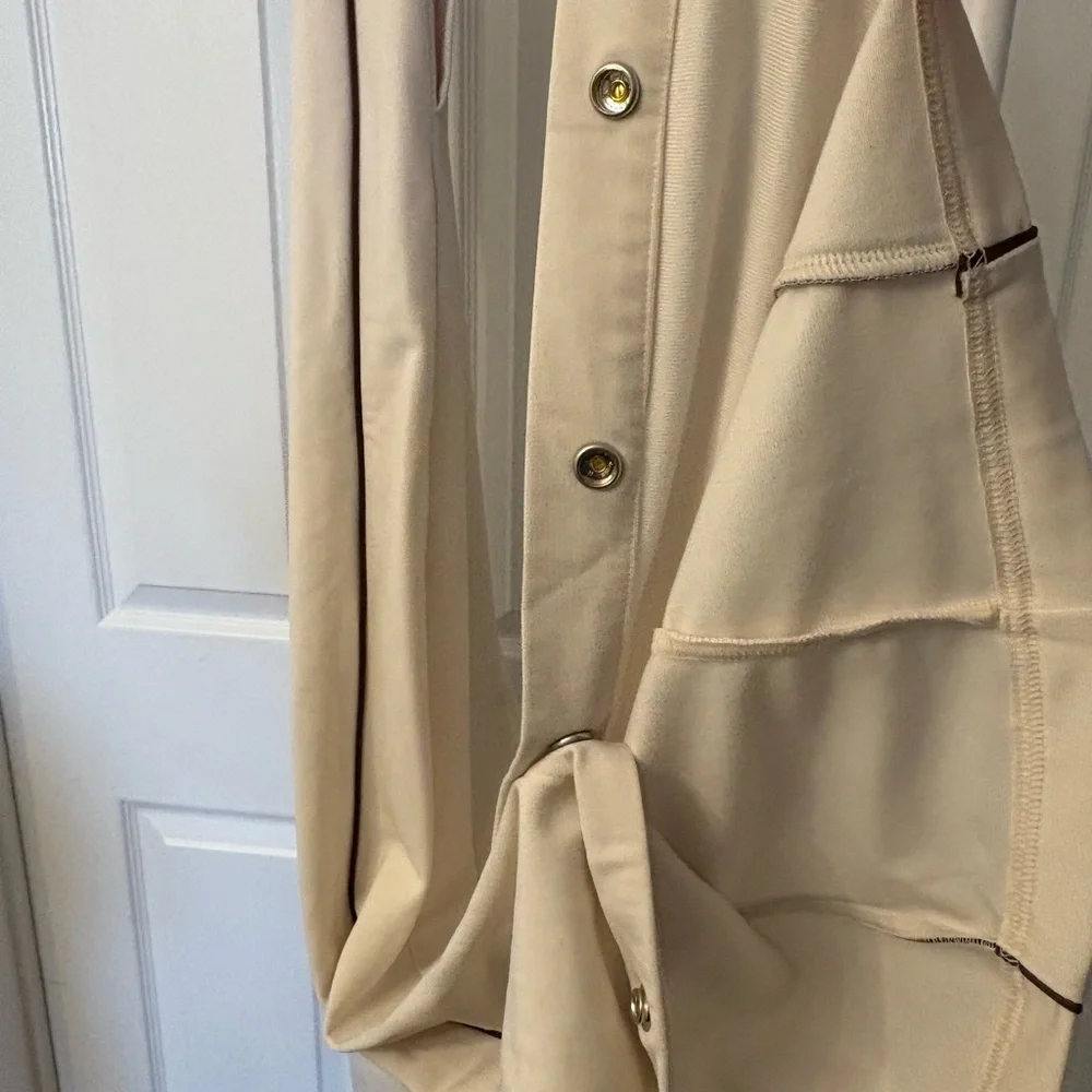 Reebok Baseball Creme & Brown Stripe Highrise Loose Track Pant Small - Picture 12 of 16